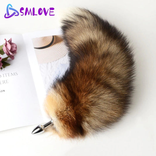 Separable Anal Plug Real Fox Tail Cosplay Butt Plug Anal Sex Tail Adult Products Anal Sex Toys for Woman Couples Men Sexy Shop