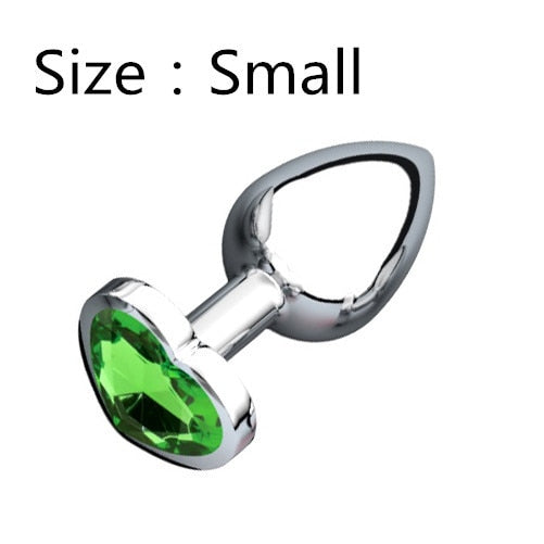 Heart shaped metal anal plug Sex Toys Stainless Smooth Steel Butt Plug Tail Crystal Jewelry Trainer For Women/Man Anal Dildo