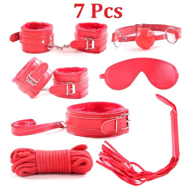 Leather  Sex Toys For Adult Game Erotic BDSM Sex Kits Bondage Handcuffs Sex Game Whip Gag SM Bdsm Toys Nipple Clamps