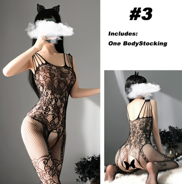 OJBK Sexy Lingerie 16 Types Teddies Bodysuit Erotic Outfit Open Crotch Stretch Mesh Body Stockings Porn Underwear Costume 0514