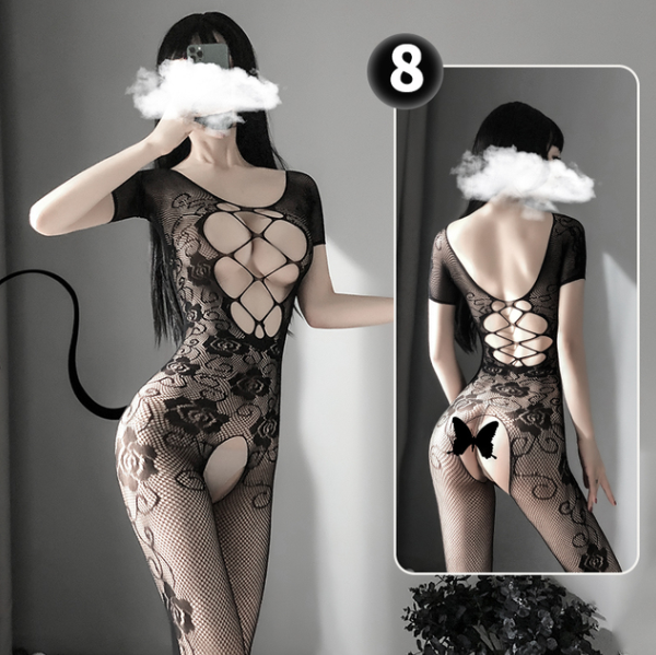 OJBK Sexy Lingerie 16 Types Teddies Bodysuit Erotic Outfit Open Crotch Stretch Mesh Body Stockings Porn Underwear Costume 0514