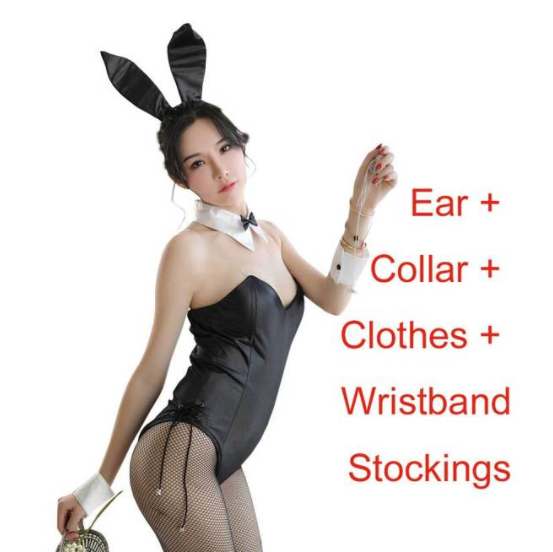 Seishun Buta Yarou wa Bunny Girl Senpai no Yume wo Minai Cosplay Halloween Costume for Girls Sexy Cute Bunny Faux Leather Rabbit