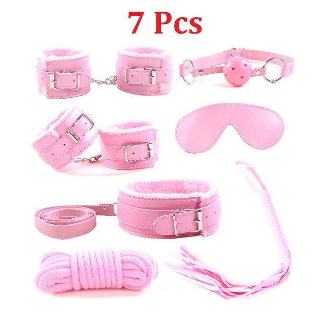 Leather  Sex Toys For Adult Game Erotic BDSM Sex Kits Bondage Handcuffs Sex Game Whip Gag SM Bdsm Toys Nipple Clamps